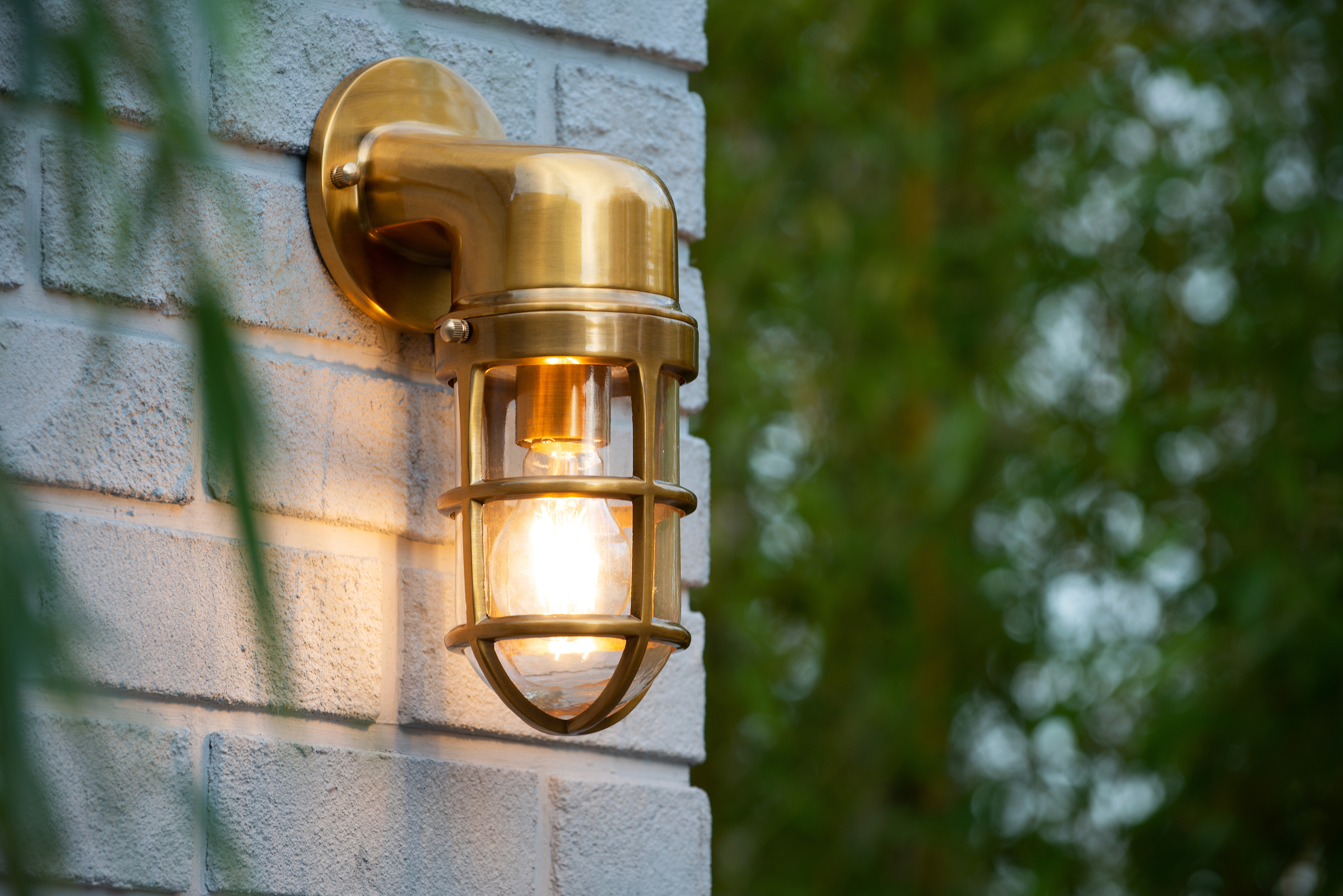 Gold outdoor deals wall light